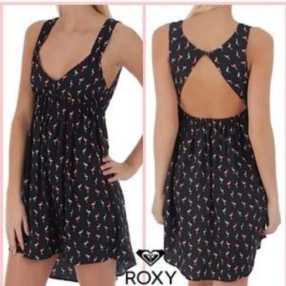 Roxy Flamingo Black Sleeveless Dress